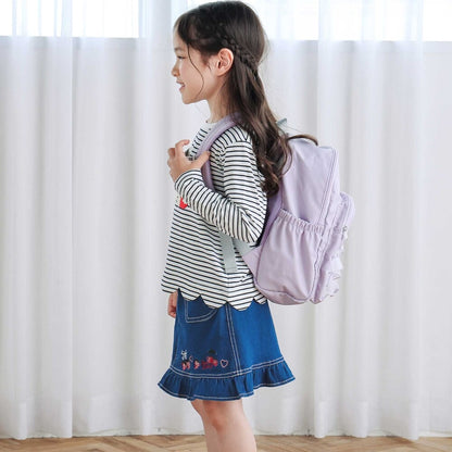 日本童裝  SLAP SLIP 心型口袋荷葉邊短裙 90-130cm 女童款 秋季 SKIRTS
