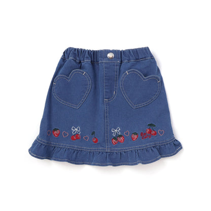 日本童裝  SLAP SLIP 心型口袋荷葉邊短裙 90-130cm 女童款 秋季 SKIRTS