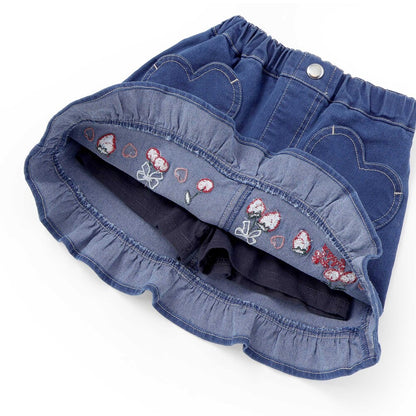 日本童裝  SLAP SLIP 心型口袋荷葉邊短裙 90-130cm 女童款 秋季 SKIRTS