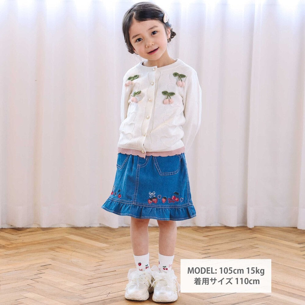 日本童裝  SLAP SLIP 心型口袋荷葉邊短裙 90-130cm 女童款 秋季 SKIRTS