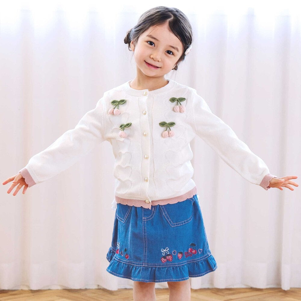 日本童裝  SLAP SLIP 心型口袋荷葉邊短裙 90-130cm 女童款 秋季 SKIRTS