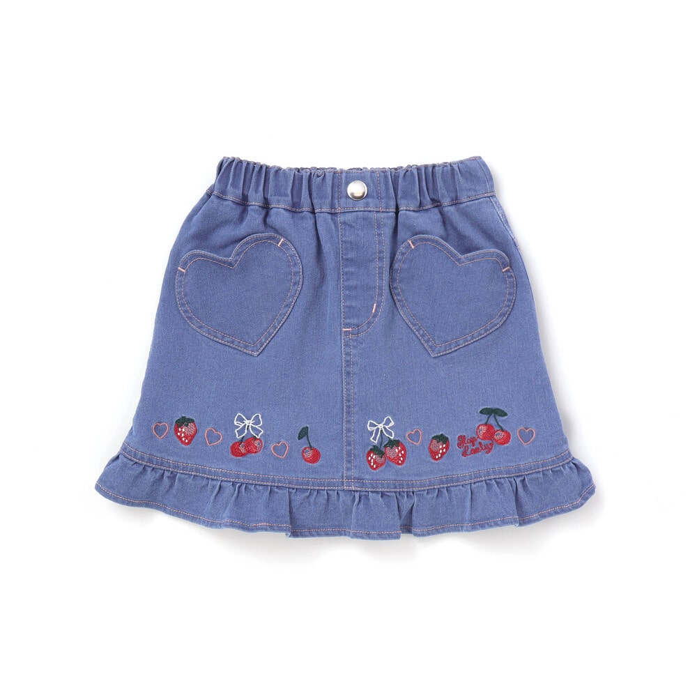 日本童裝  SLAP SLIP 心型口袋荷葉邊短裙 90-130cm 女童款 秋季 SKIRTS