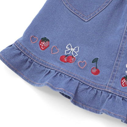 日本童裝  SLAP SLIP 心型口袋荷葉邊短裙 90-130cm 女童款 秋季 SKIRTS