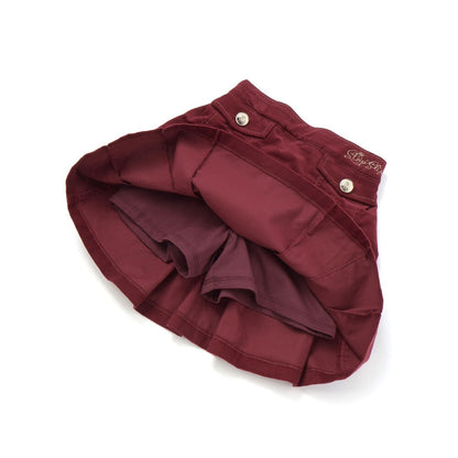 日本童裝  SLAP SLIP 百摺燈芯絨短裙 90-130cm 女童款 冬季 SKIRTS  聖誕紅/新年紅