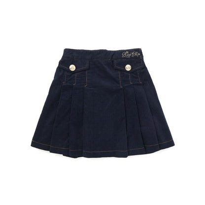 日本童裝  SLAP SLIP 百摺燈芯絨短裙 90-130cm 女童款 冬季 SKIRTS  聖誕紅/新年紅