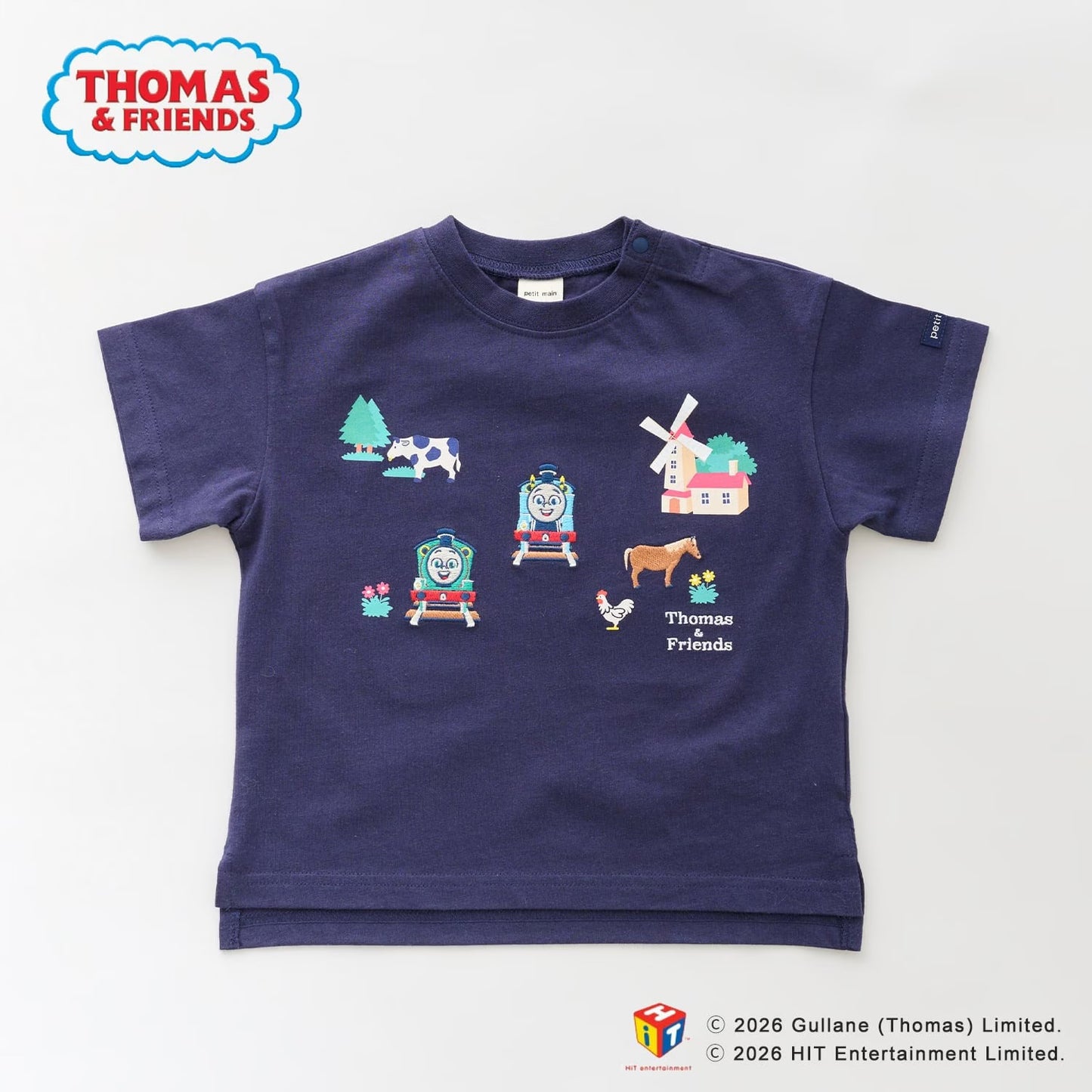 日本童裝 pe#main x Thomas 刺繡圖案上衣 80-130cm 男童款/女童款 夏季 TOPS