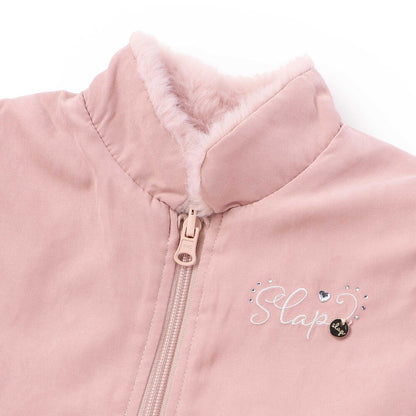 日本童裝  SLAP SLIP 2Way 雙面兩著 肩部荷葉邊毛兒外套 80-130cm 女童款 秋季 OUTERWEAR