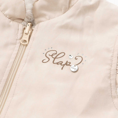 日本童裝  SLAP SLIP 2Way 雙面兩著 肩部荷葉邊毛兒外套 80-130cm 女童款 秋季 OUTERWEAR