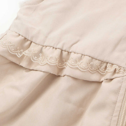日本童裝  SLAP SLIP 2Way 雙面兩著 肩部荷葉邊毛兒外套 80-130cm 女童款 秋季 OUTERWEAR