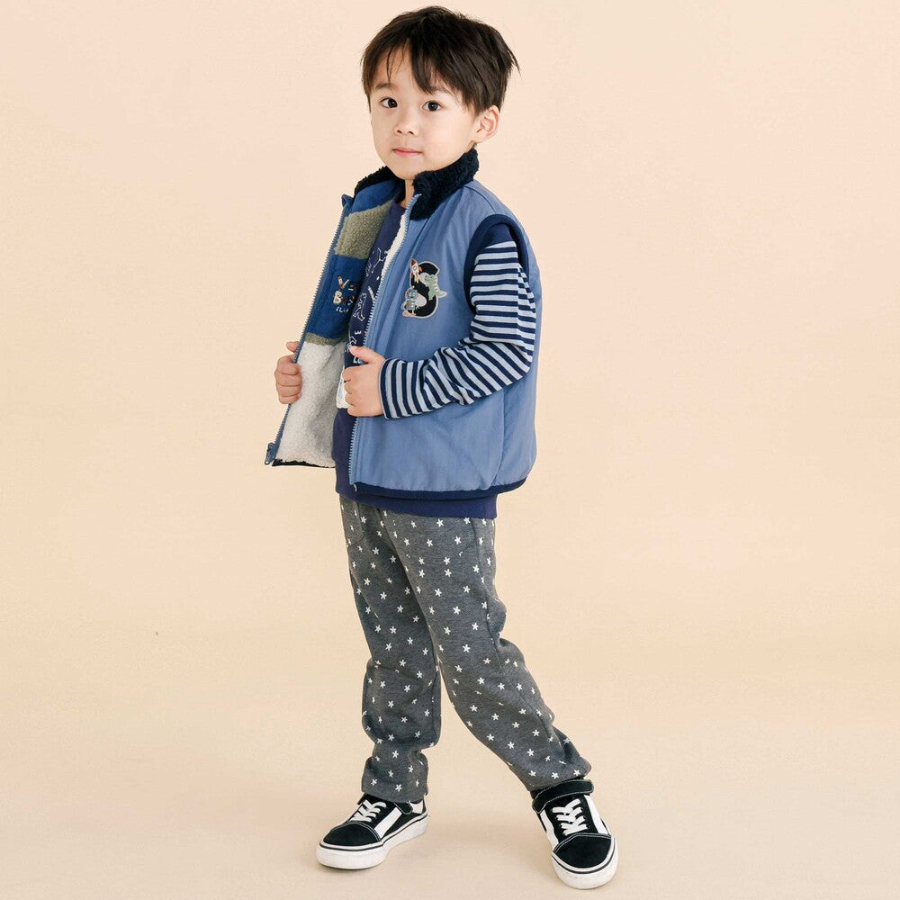 日本童裝  SLAP SLIP 2Way 雙面兩著 拼色背心外套 80-130cm 男童款 秋季 OUTERWEAR