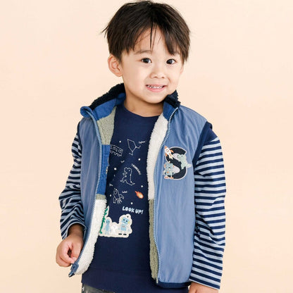 日本童裝  SLAP SLIP 2Way 雙面兩著 拼色背心外套 80-130cm 男童款 秋季 OUTERWEAR
