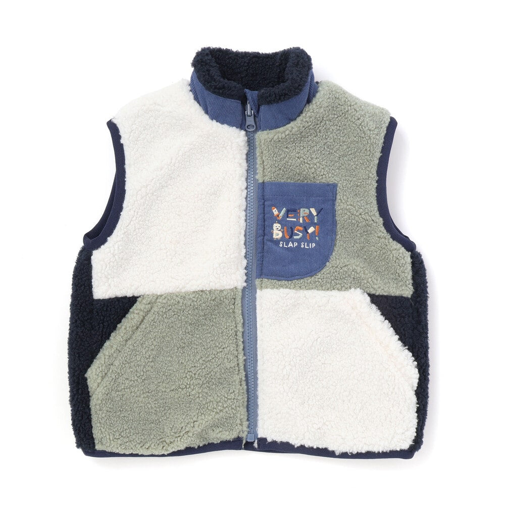 日本童裝  SLAP SLIP 2Way 雙面兩著 拼色背心外套 80-130cm 男童款 秋季 OUTERWEAR
