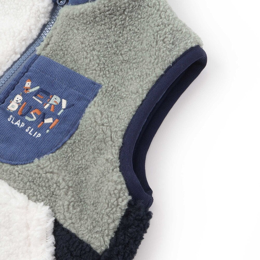 日本童裝  SLAP SLIP 2Way 雙面兩著 拼色背心外套 80-130cm 男童款 秋季 OUTERWEAR