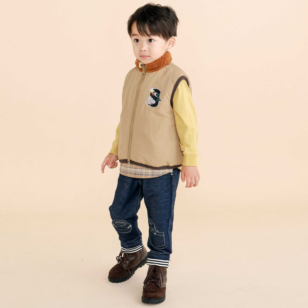 日本童裝  SLAP SLIP 2Way 雙面兩著 拼色背心外套 80-130cm 男童款 秋季 OUTERWEAR