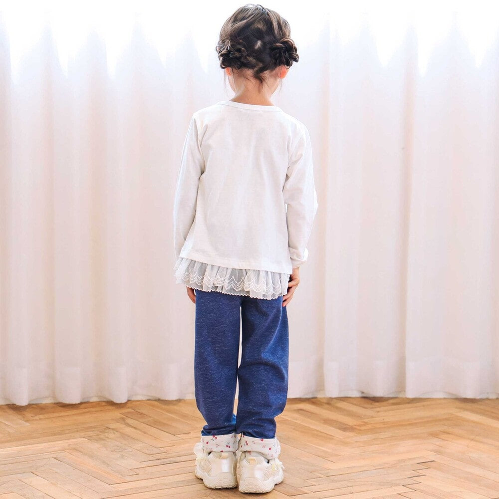 日本童裝  SLAP SLIP 刺繡荷葉邊上衣 80-130cm 女童款 秋季 TOPS