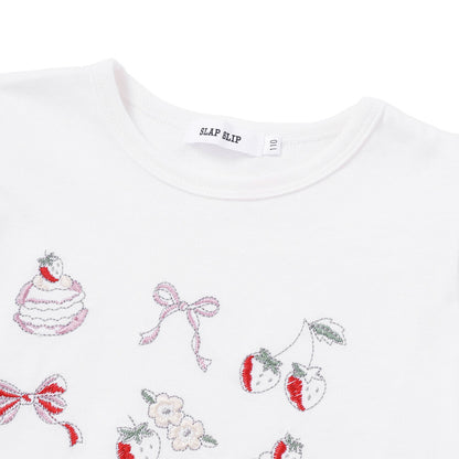 日本童裝  SLAP SLIP 刺繡荷葉邊上衣 80-130cm 女童款 秋季 TOPS