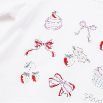 日本童裝  SLAP SLIP 刺繡荷葉邊上衣 80-130cm 女童款 秋季 TOPS