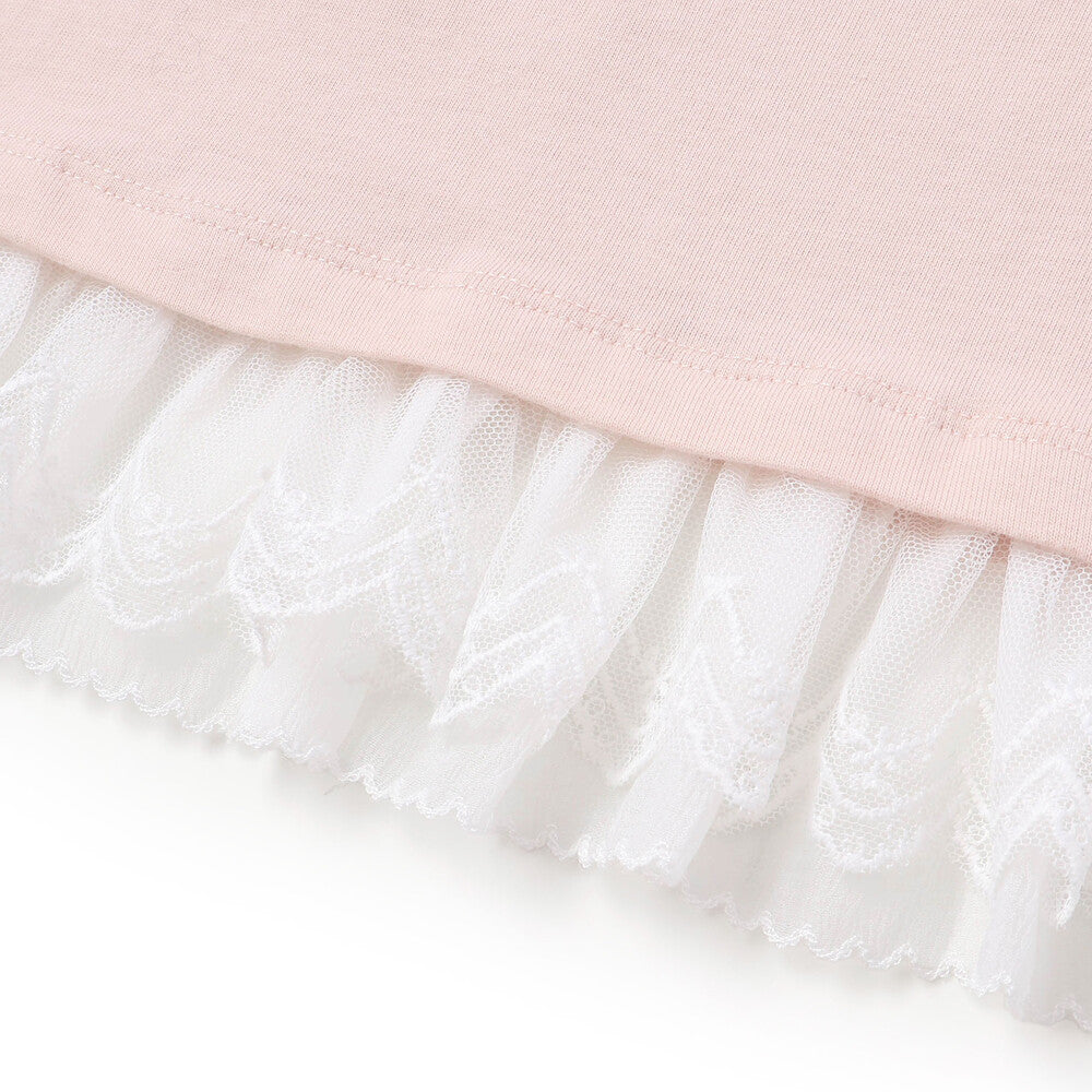 日本童裝  SLAP SLIP 刺繡荷葉邊上衣 80-130cm 女童款 秋季 TOPS