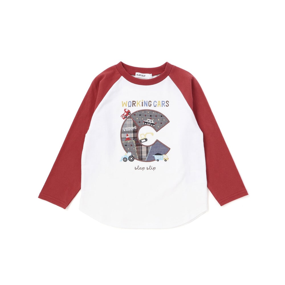 日本童裝  SLAP SLIP 刺繡Logo貼片上衣 80-130cm 男童款 秋季 TOPS 聖誕紅/新年紅