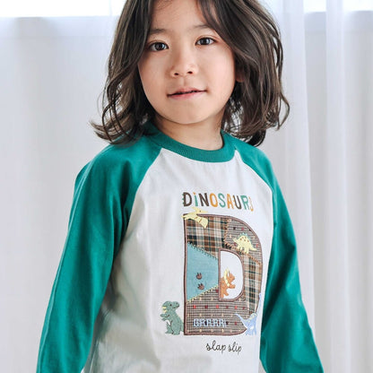 日本童裝  SLAP SLIP 刺繡Logo貼片上衣 80-130cm 男童款 秋季 TOPS 聖誕紅/新年紅