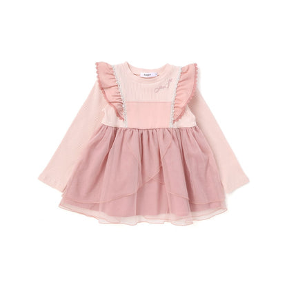 日本童裝  SLAP SLIP 【スラプリ】肩部荷葉邊薄紗上衣 80-130cm 女童款 秋季 TOPS