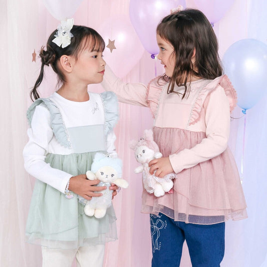 日本童裝  SLAP SLIP 【スラプリ】肩部荷葉邊薄紗上衣 80-130cm 女童款 秋季 TOPS
