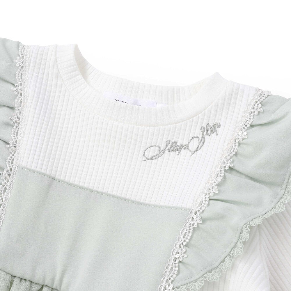 日本童裝  SLAP SLIP 【スラプリ】肩部荷葉邊薄紗上衣 80-130cm 女童款 秋季 TOPS