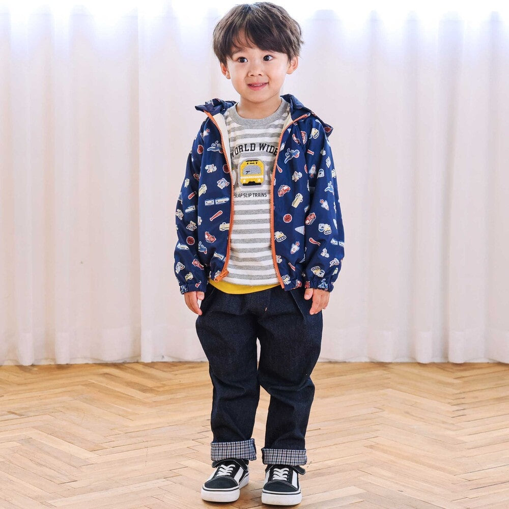 日本童裝  SLAP SLIP 雪尼爾刺繡間條上衣 80-130cm 男童款 秋季 TOPS