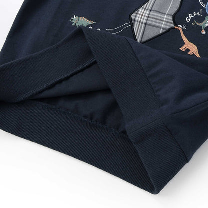日本童裝  SLAP SLIP 刺繡圖案假兩件上衣 80-130cm 男童款 秋季 TOPS