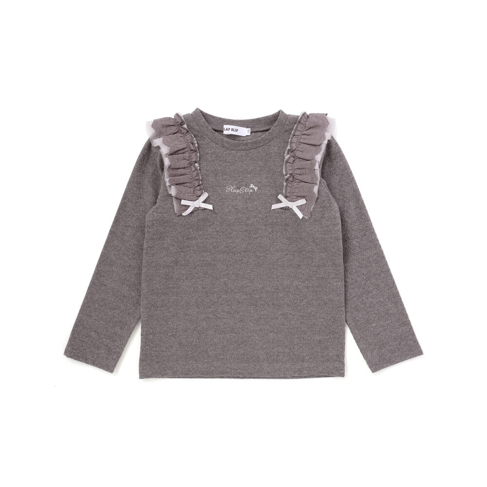 日本童裝  SLAP SLIP 荷葉邊長袖上衣 80-130cm 女童款 秋季 TOPS