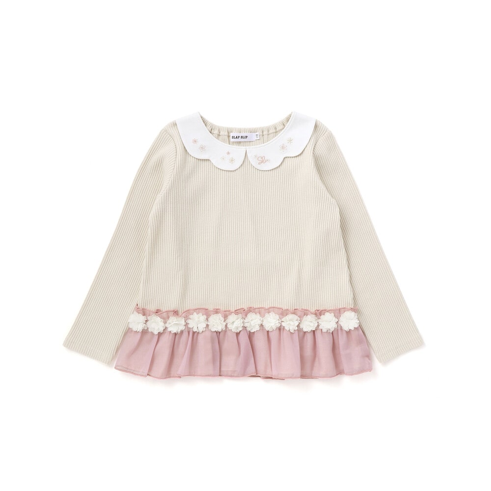 日本童裝  SLAP SLIP 荷葉邊下擺上衣 80-130cm 女童款 秋季 TOPS