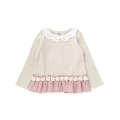 日本童裝  SLAP SLIP 荷葉邊下擺上衣 80-130cm 女童款 秋季 TOPS
