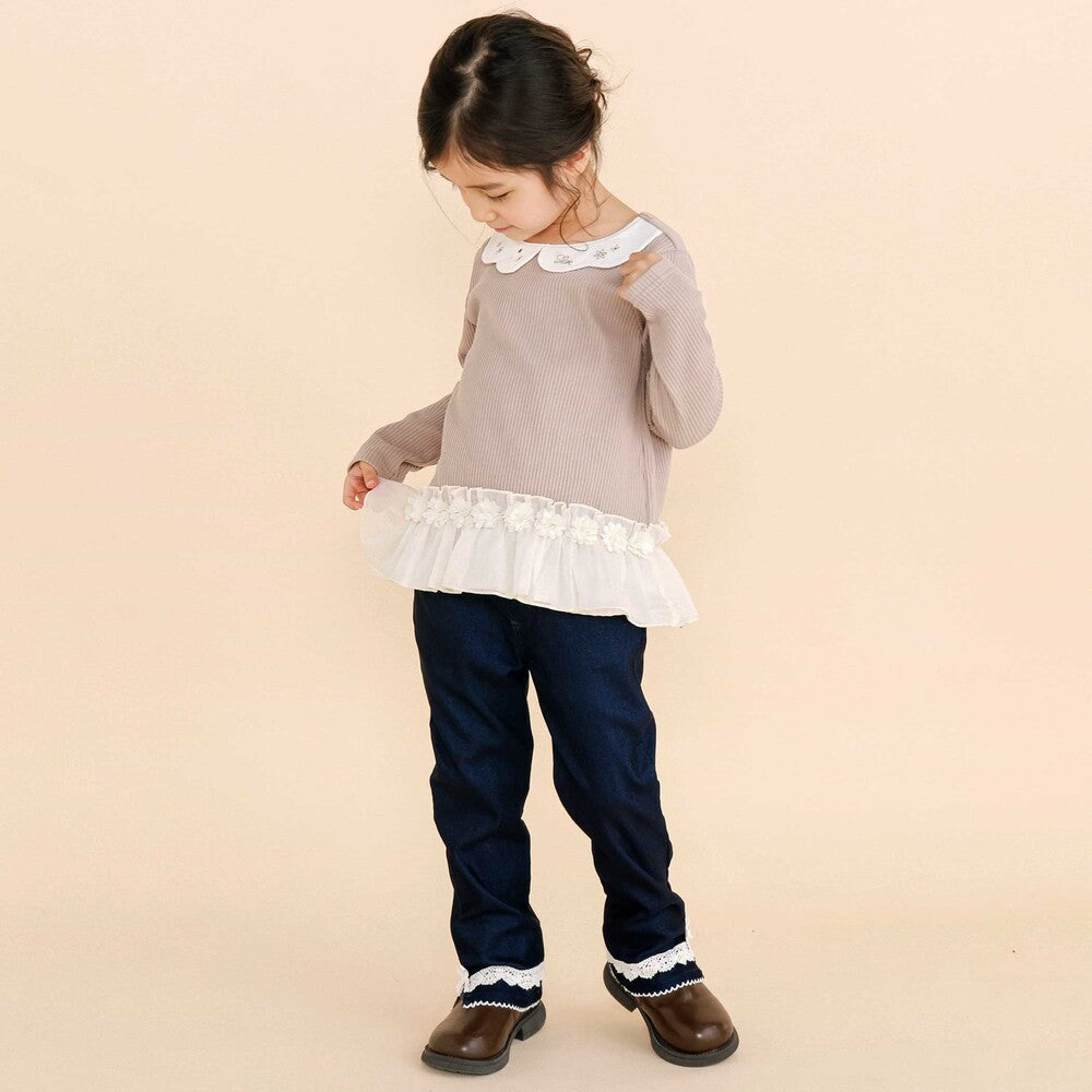 日本童裝  SLAP SLIP 荷葉邊下擺上衣 80-130cm 女童款 秋季 TOPS