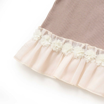 日本童裝  SLAP SLIP 荷葉邊下擺上衣 80-130cm 女童款 秋季 TOPS