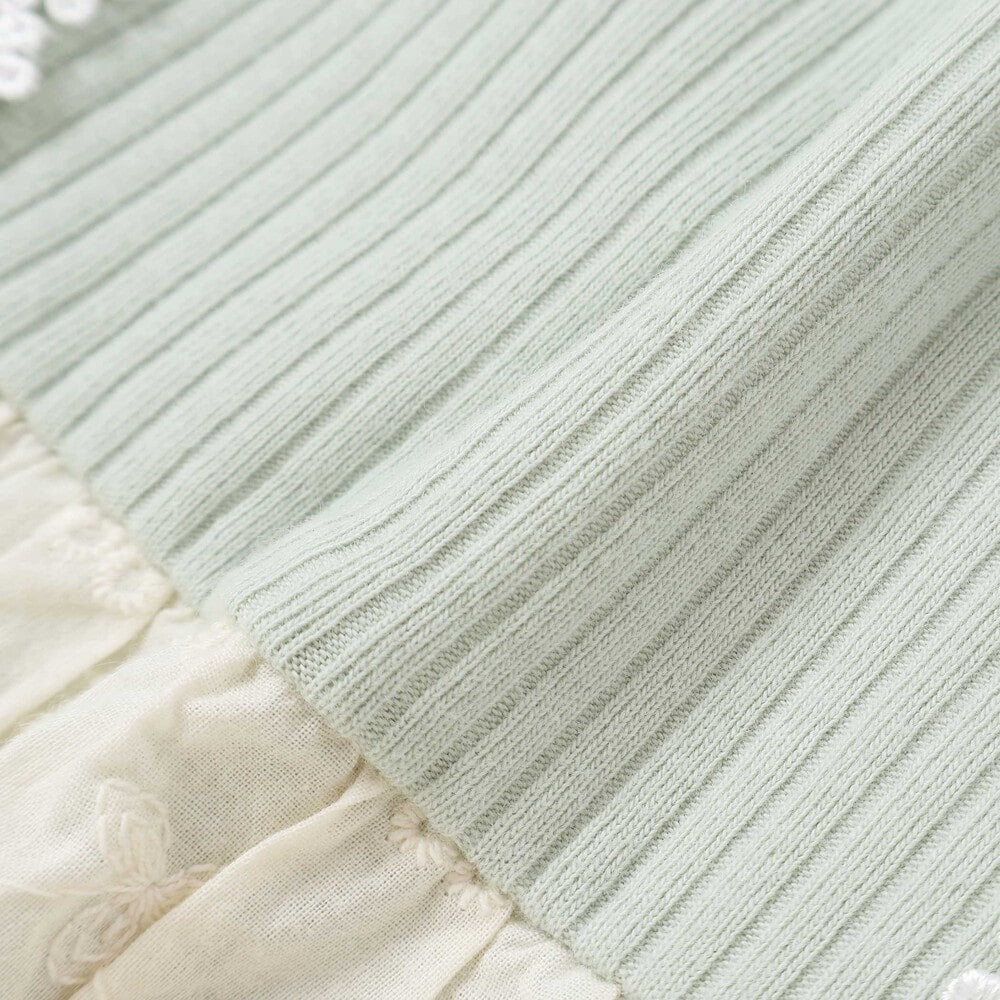 日本童裝  SLAP SLIP 薄紗拼接羅紋長袖上衣 80-130cm 女童款 秋季 TOPS