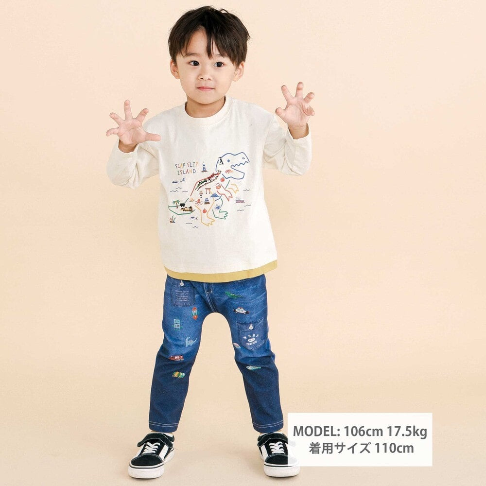 日本童裝  SLAP SLIP 印花彈力長褲 80-120cm 男童款 秋季 PANTS