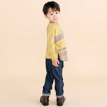 日本童裝  SLAP SLIP 火車格紋長袖上衣 80-130cm 男童款 秋季 TOPS