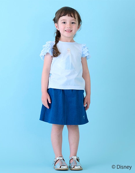 日本童裝 pe#main x Disney  公主紗袖上衣 80-130cm 女童款 夏季 TOPS