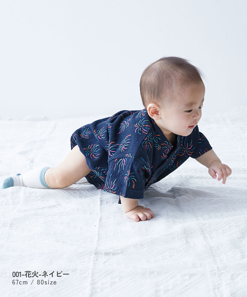Japanese children's clothing dev!rock Jinbei Japanese Kimono 70-80cm Boys/Girls Summer Jumpsuit Japanese Summer Festival Special