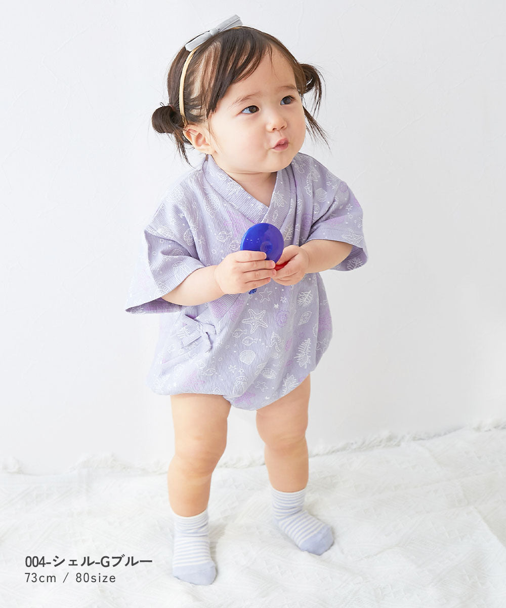 Japanese children's clothing dev!rock Jinbei Japanese Kimono 70-80cm Boys/Girls Summer Jumpsuit Japanese Summer Festival Special
