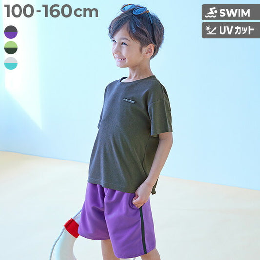 Japanese children's clothing dev!rock UV-blocking amphibious swimsuit two-piece set 100-160cm Boys' Summer TOPS PANTS Summer Swimsuit Special