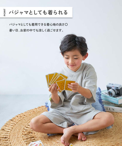 Japanese children's clothing dev!rock Jinbei Japanese Kimono 100-160cm Boys' Summer TOPS PANTS Japanese Summer Festival Special