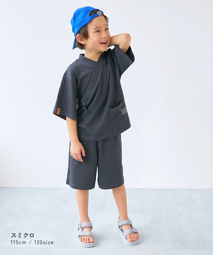 Japanese children's clothing dev!rock Jinbei Japanese Kimono 100-160cm Boys' Summer TOPS PANTS Japanese Summer Festival Special