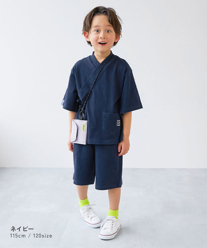 Japanese children's clothing dev!rock Jinbei Japanese Kimono 100-160cm Boys' Summer TOPS PANTS Japanese Summer Festival Special