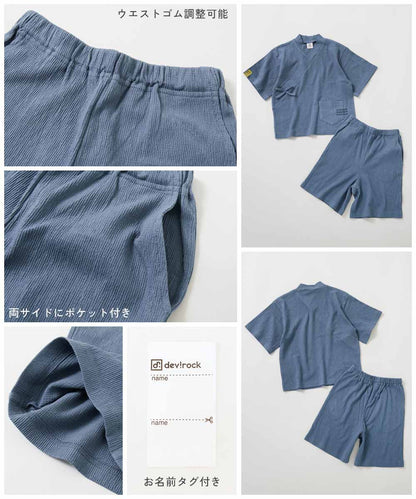 Japanese children's clothing dev!rock Jinbei Japanese Kimono 100-160cm Boys' Summer TOPS PANTS Japanese Summer Festival Special