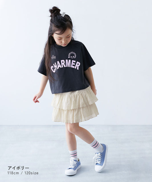 Japanese children's clothing dev!rock ruffled short skirt 100-160cm girls summer SKIRTS