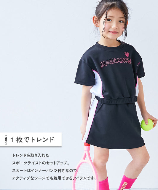 Japanese dev!rock children's clothing casual sports two-piece suit 100-160cm girls summer TOPS SKIRTS