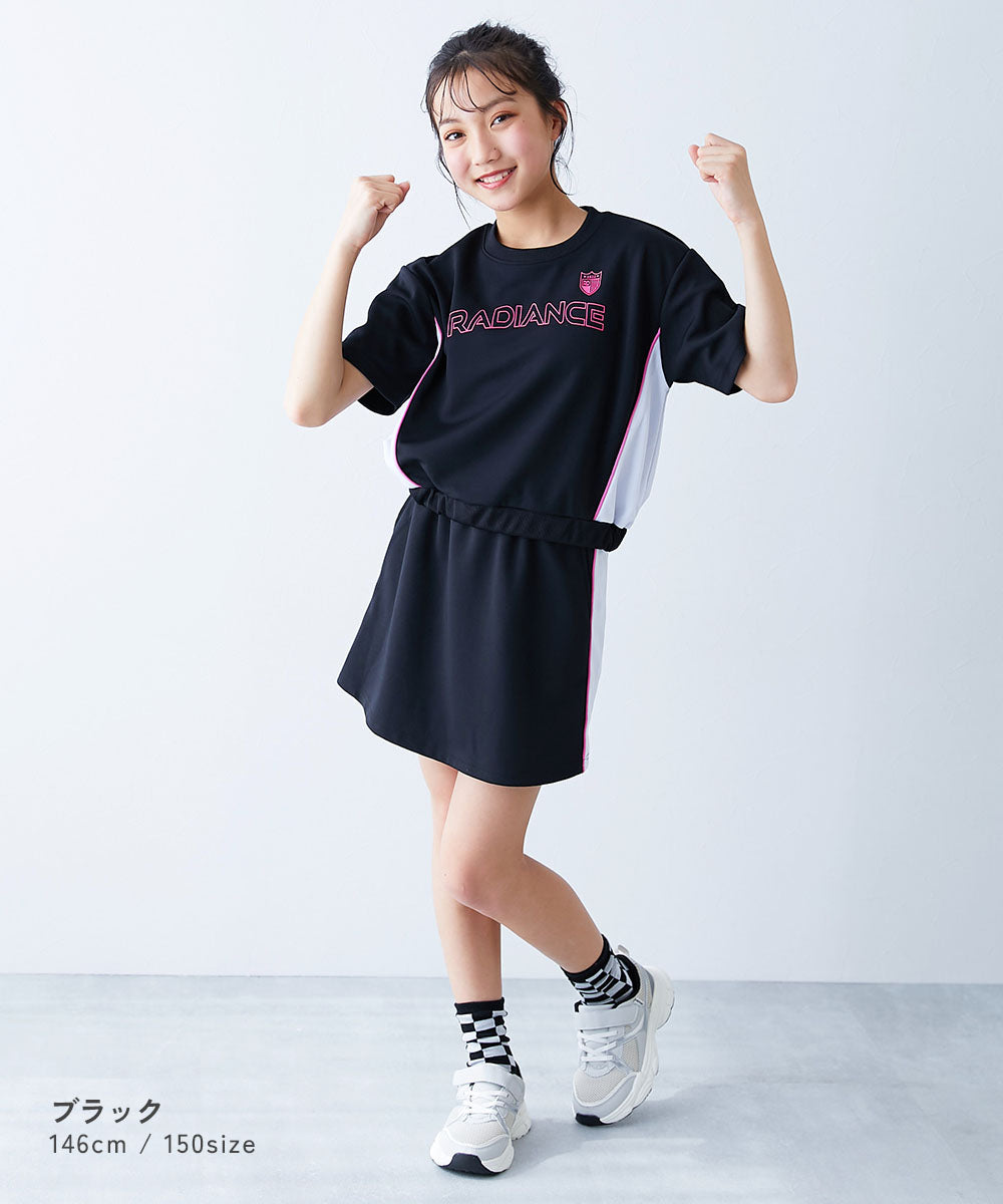 日本童裝 dev!rock 休閒運動兩件套裝 100-160cm 女童款 夏季 TOPS SKIRTS