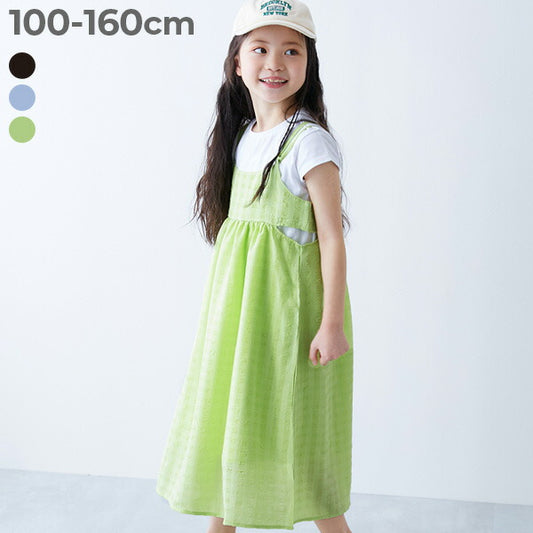 Japanese children's clothing dev!rock suspender skirt and short-sleeved top two-piece set 100-160cm girls summer TOPS DRESSES