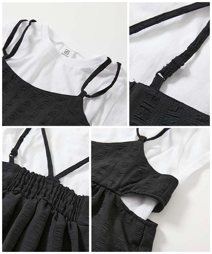 日本童裝 dev!rock 吊帶裙及短袖上衣兩件套裝 100-160cm 女童款 夏季 TOPS DRESSES